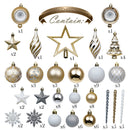 Christmas Gold & Silver Baubles and Ornaments Set of 100
