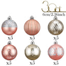 Rose Gold Baubles Set of 30