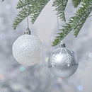 Christmas Silver & White Baubles Set of 24