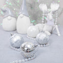Christmas Silver & White Baubles Set of 24